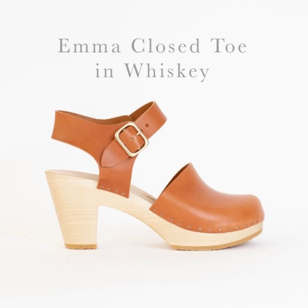ISO Emma closed toe in Sienna (brown leather)